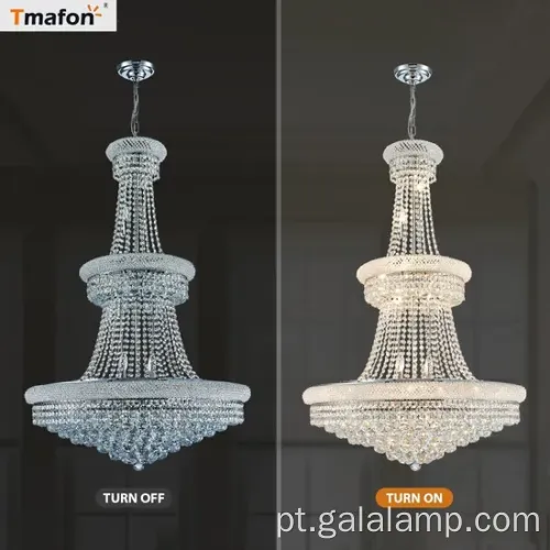 Lustre elegante de hall de cristal de ouro